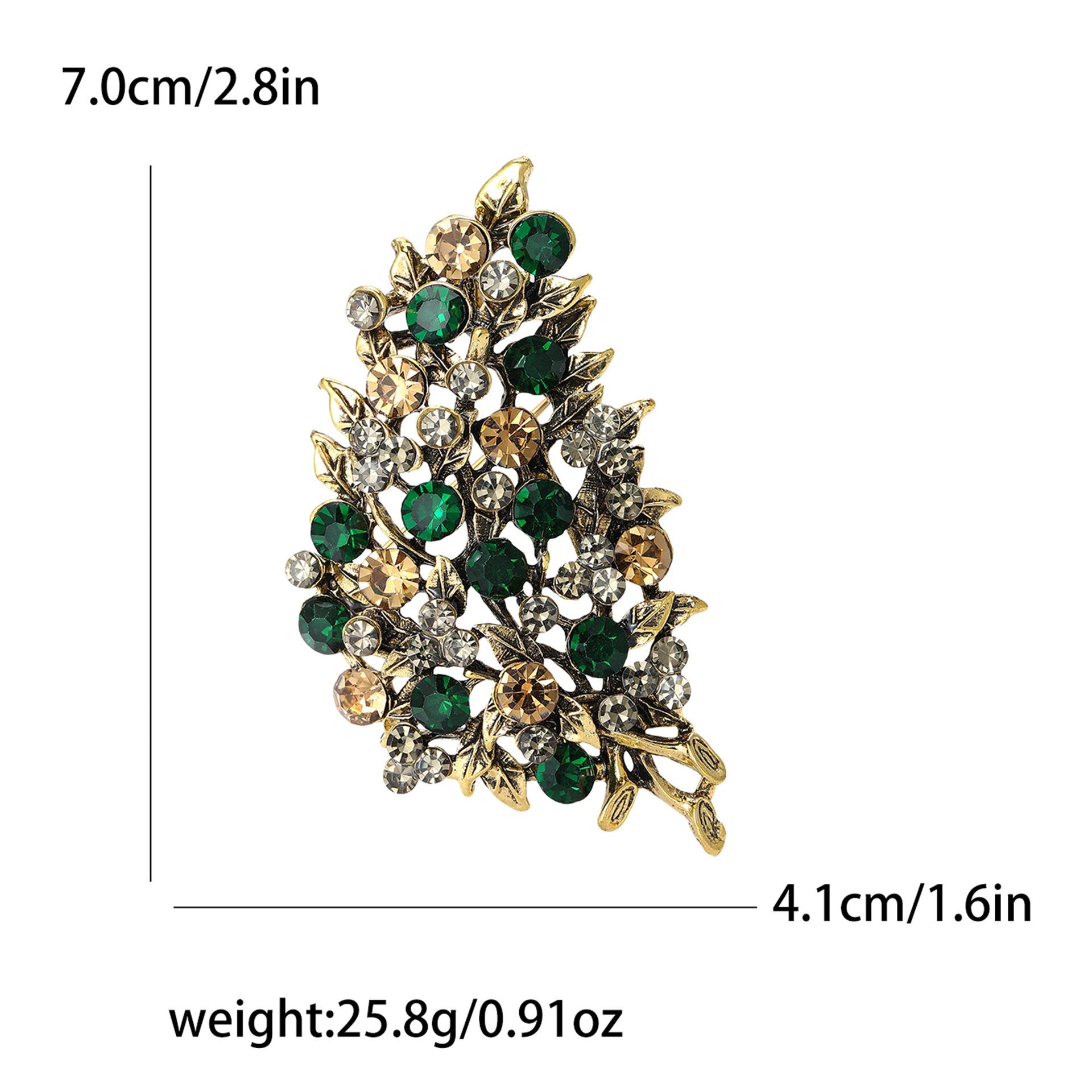 

Атмосферная ретро-брошь в форме листа со стразами из сплава, изысканная модная женская одежда, корсаж, ювелирные изделия, булавка