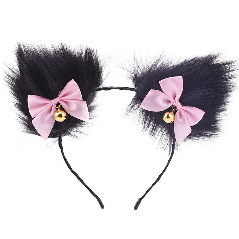Cat Ears Bell Headband - Cosplay Catwoman Hair Accessory for Christmas & Halloween