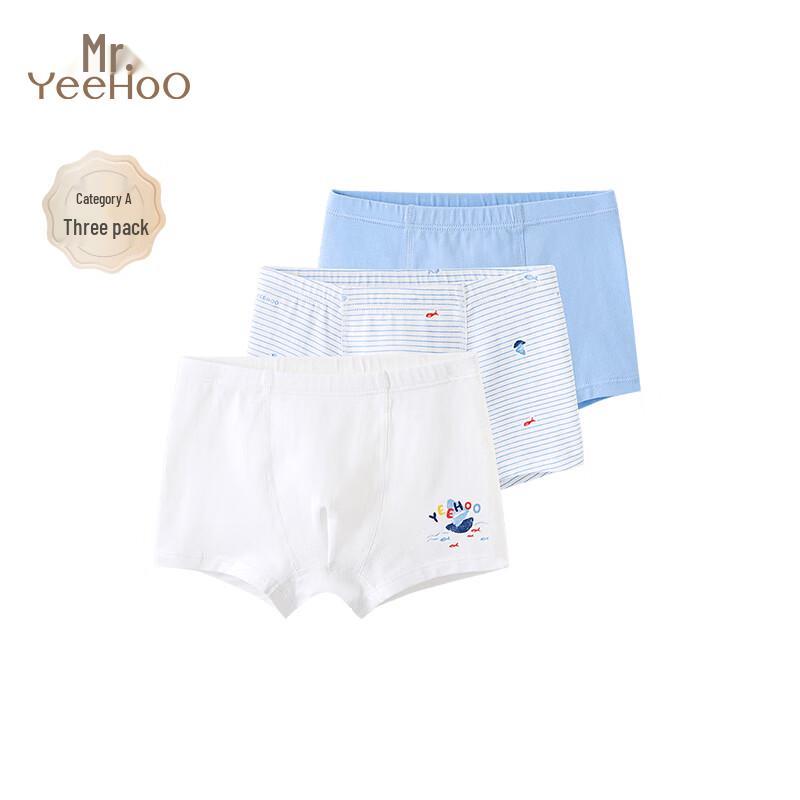 YEEHOO Kids  Anti-Chafing Flat Boxer Briefs 3-Pack 150CM