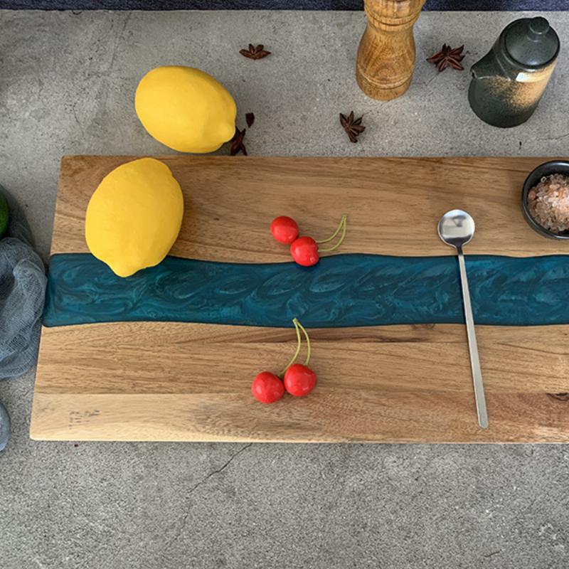 Solid Wood Resin Cutting Board Household Kitchen Tools Sauvignon Steak Chopping Board Creative Square Cheese Bread Cutting Board