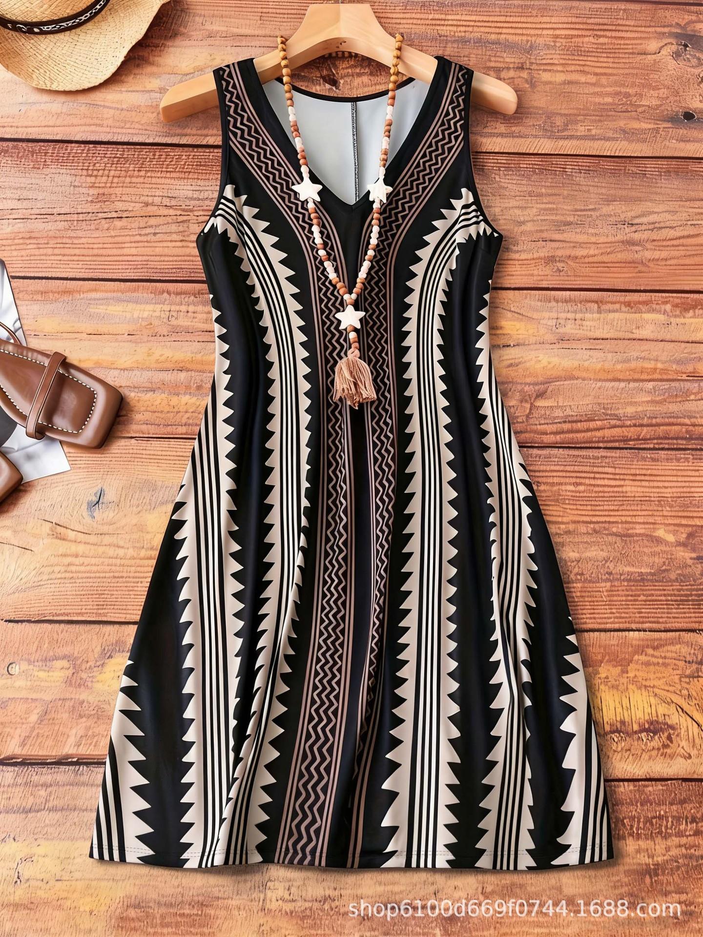 Women s Plus Size Spring & Summer Printed Dress - New Holiday Style 5XL