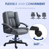 Desk Chair, PU Leather Office Chair with Adjustable Height and Swivel Wheels, for Home Work Study, Dark Grey