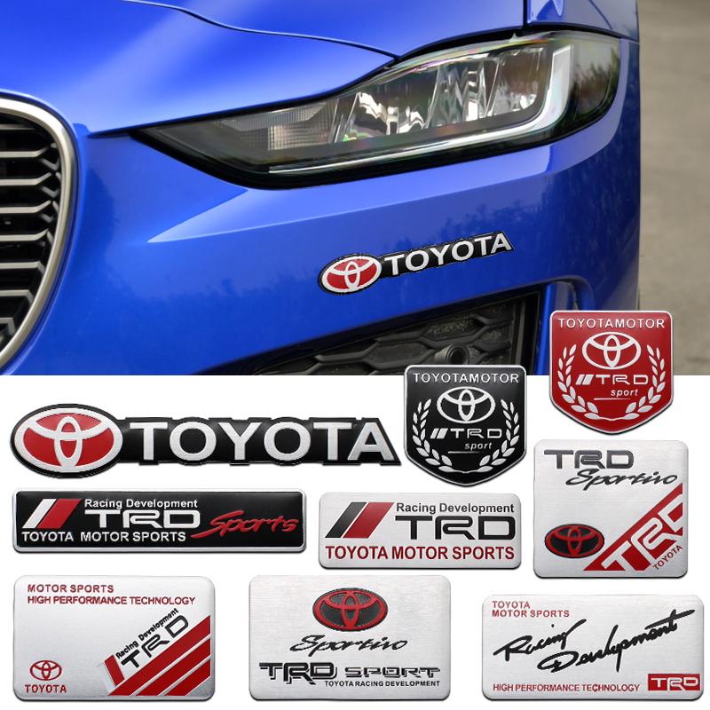 Car Styling 3D Aluminum Logo Stickers Decals For Toyota Hilux Aygo Yaris Corolla Rav4 CHR Auris Cruiser Badge Emblem Decoration