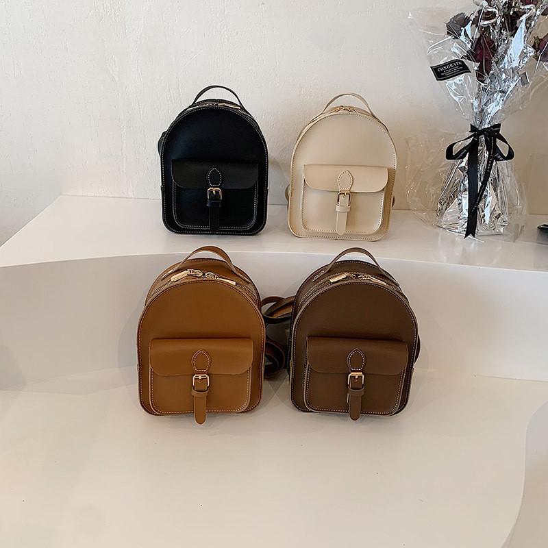 Fashionable Korean Vintage Children Backpack Charming Girls Pu Lightweight Princess Bag