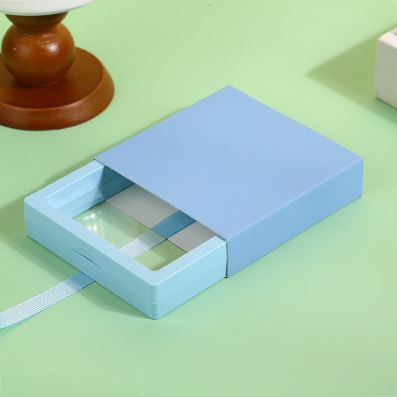 Necklace Ring Earing Bracelet StorageOrganizer Display Stand Solid Color Paper Gift Boxes Macaron Colored Packaging Gift Box PE Film Suspension Box