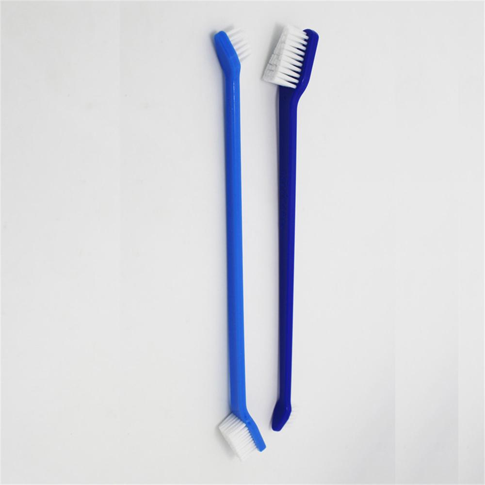 100pcs Dog Toothbrush Double Headed Long Handle Dog Pet Toothbrush for Dogs Cat Puppy Teeth
