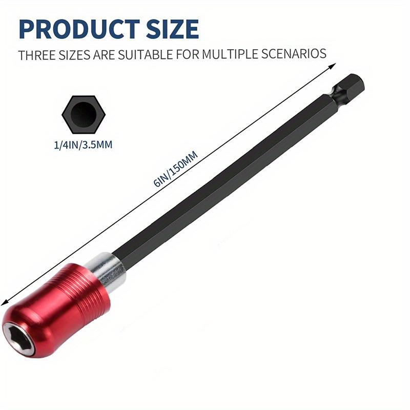 Drill Bit Extension, Quick Release Magnetic Drill Bit Holder Tool Kit with 1/4” Hex Shank Compatible Suitable Self 3 Sizes Optio