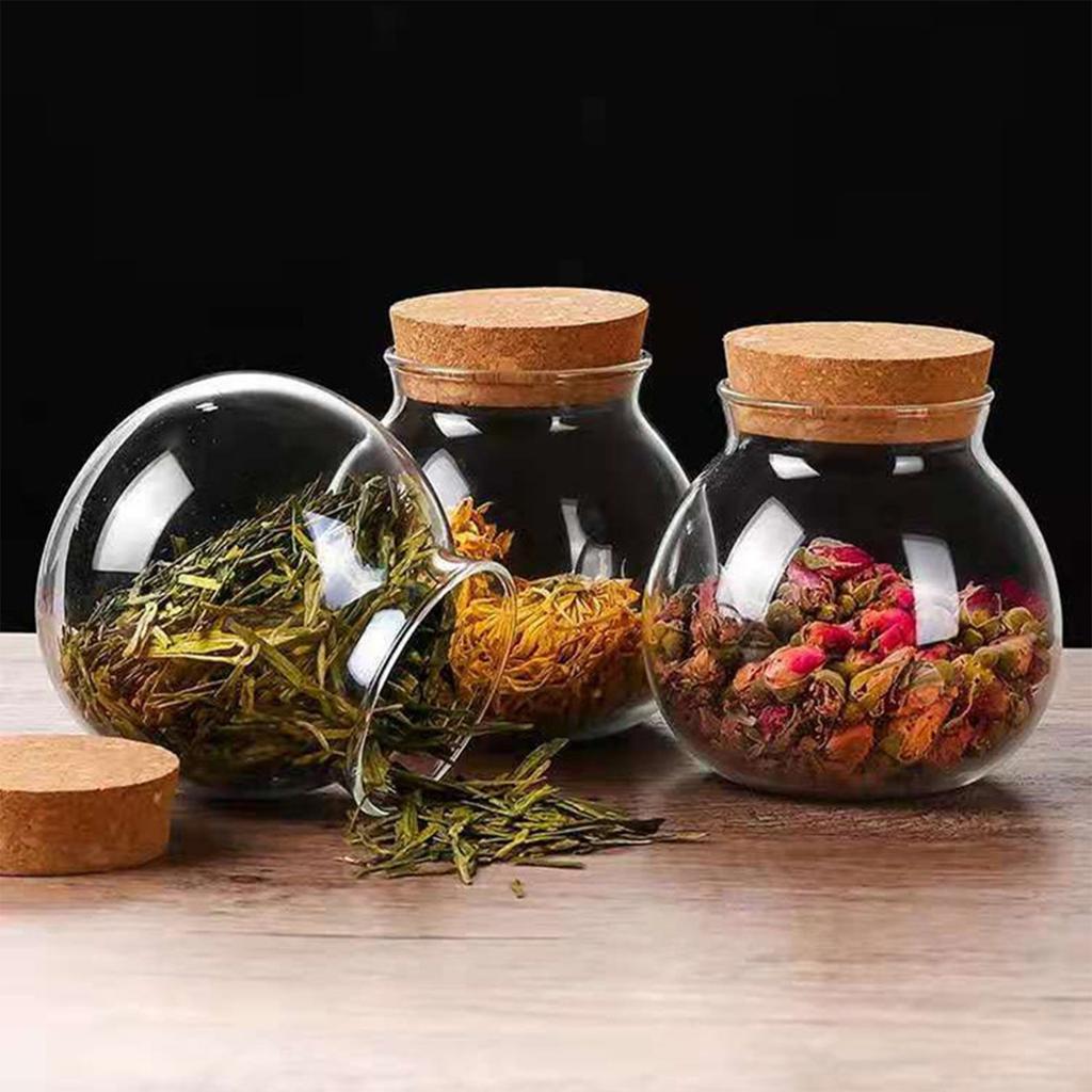 1pc Glass Storage Jars with Airtight Lids Kitchen Coffee Beans Candy Tea Grains Canister Food Containers for Cereal Nuts Cookies
