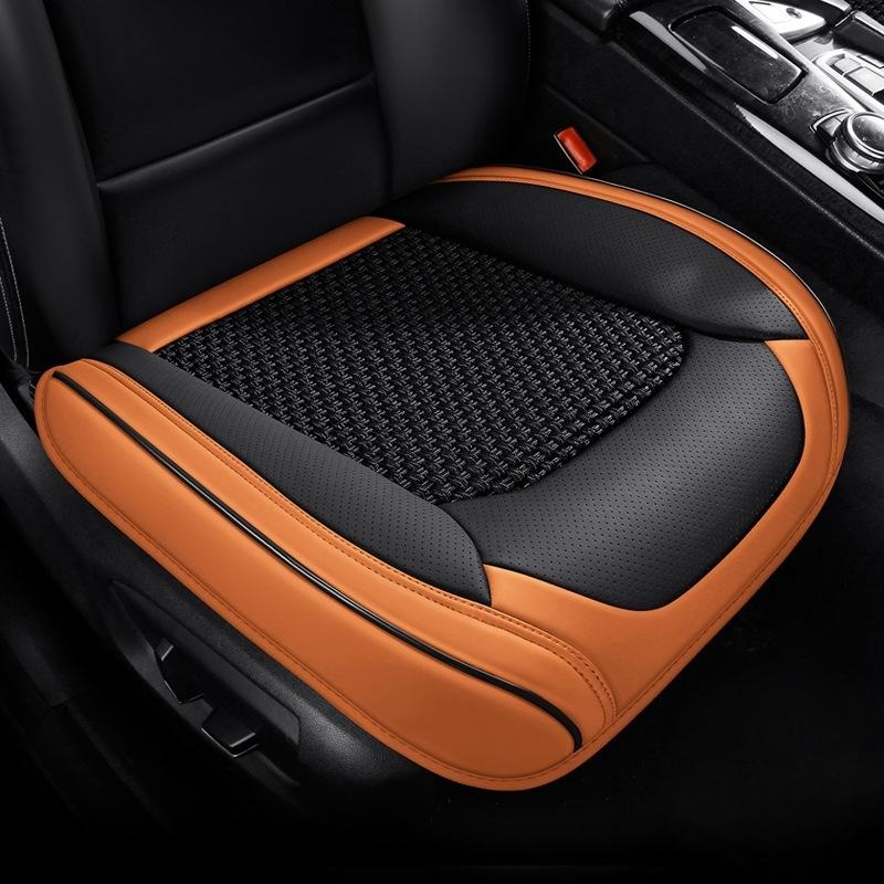 Car Seat Cover PU Leather Ice Silk Fiber Fabric Breathable Cars Seat Cushion Automobiles Seat Protector Universal Car Chair Pad