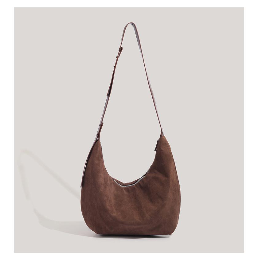 IELGY Frosted Classic All-Match Dumpling Bag Large-Capacity One-Shoulder Canva