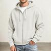 Men's Full Zip Hoodie Drop Shoulder Sleeves, Casual Long Sleeve Sweatshirt for Everyday Wear