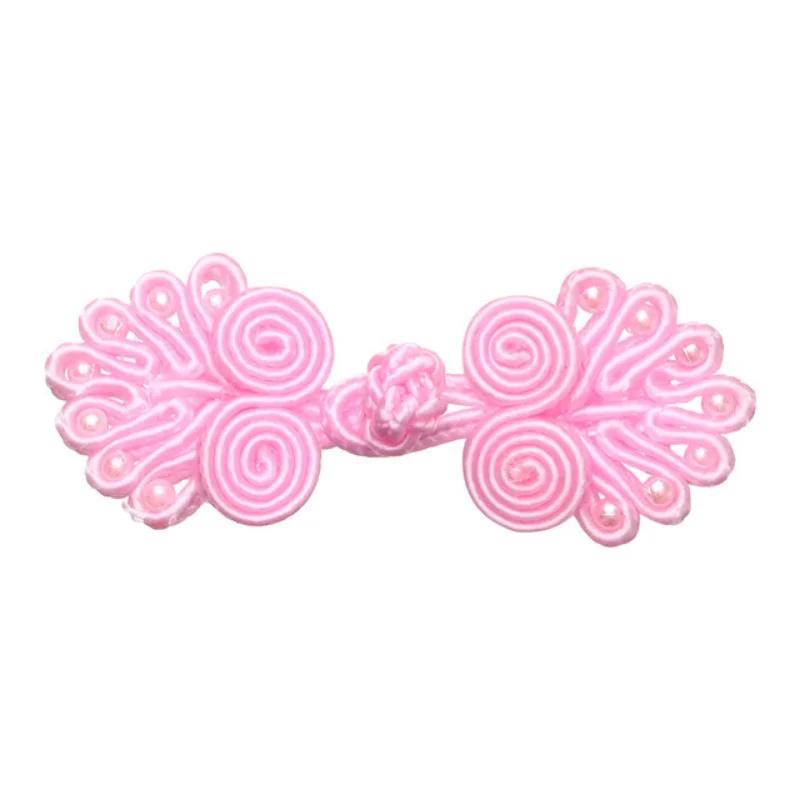 

10Pairs Chinese Handmade Cheongsam Buttons Knot Fastener Chinese Knot Buttons DIY Handcraft Clothing Decorative Accessories рожевий
