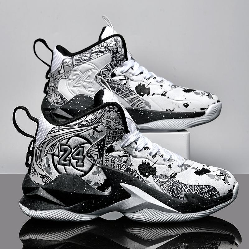 

Новые баскетбольные кроссовки мужские ботинки резиновая подошва цементный пол реальные боевые тренировки спортивная обувь высокий верх молодежные кроссовки 35