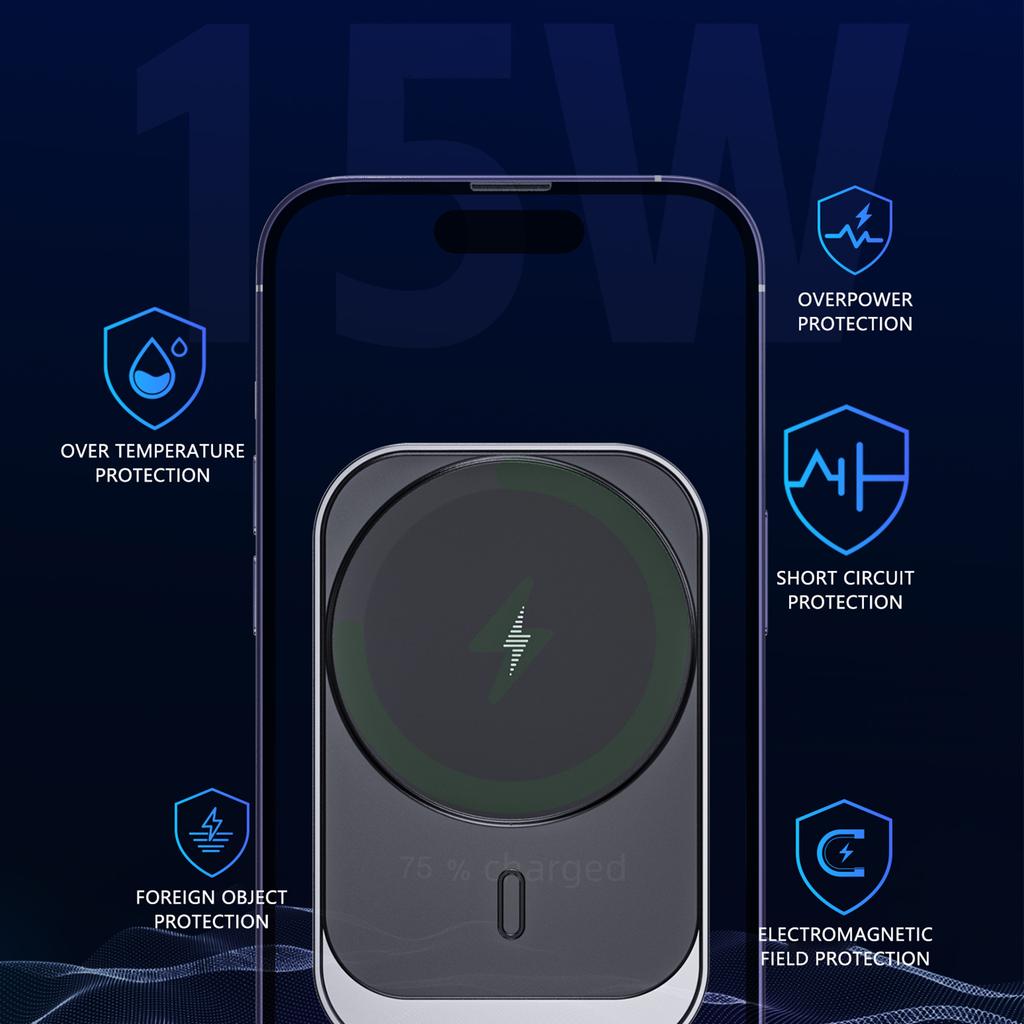 CW19S 360 Degree Rotation Car Air Vent Clip Magnetic Wireless Charger Bracket for Mobile Phone