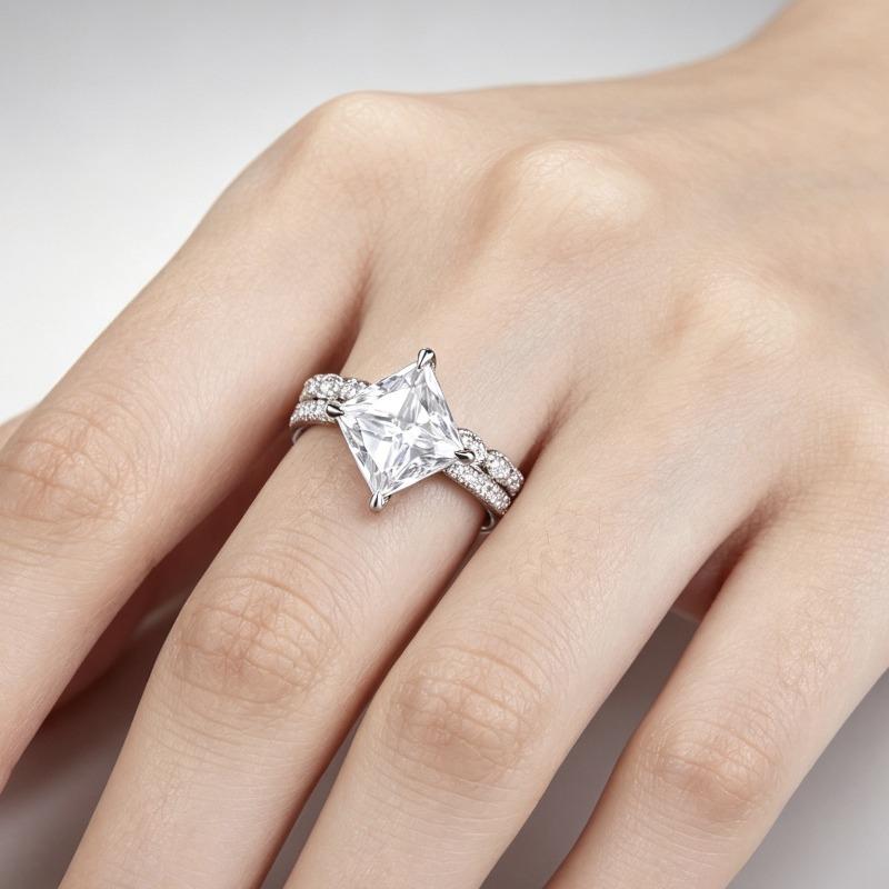 Strictly Selected New Products, Women's Diamond Rings, Simple Square Diamond Accessories, European and American Couples' Rings