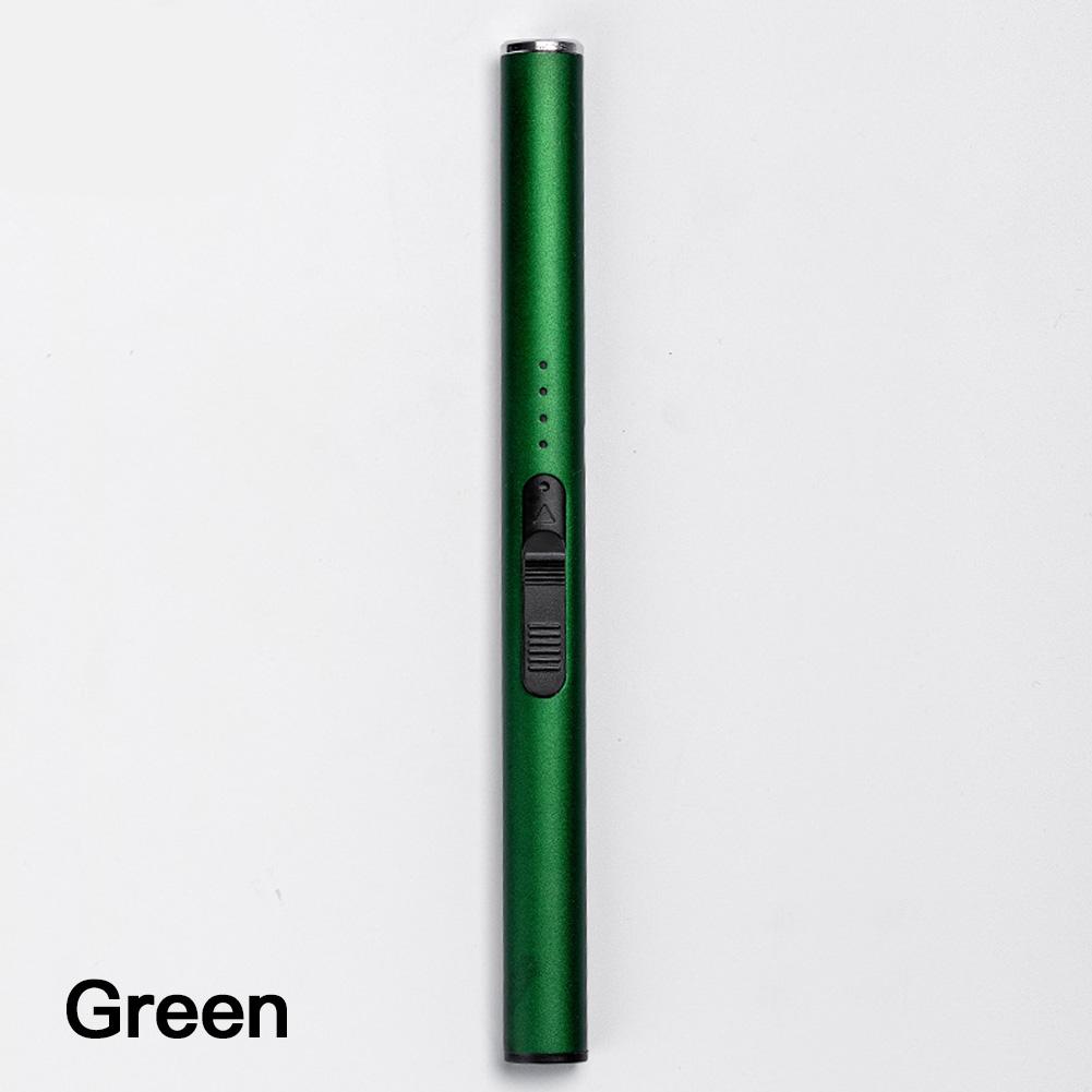 1Pc USB Electric Rechargeable Long Kitchen Lighter for Stovetop Windproof LED Plasma Arc Flameless Candle Unusual Lighter Gift