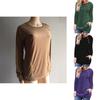 Stylish Women's Pullover Long Sleeve Solid Button Sweatshirt Top For Casual Wear