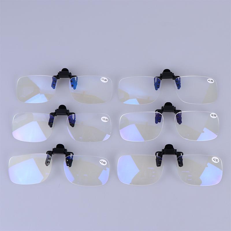 Ultra-Light Clip Presbyopic Glasses Rimless Flip Up Down Reading Glasses With Clip Optical Lenses Magnifying Glasses For Reading