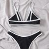 New Multi-Color Patchwork Two-Piece Bikini Set - European & American Style Women's Sexy Swimsuit