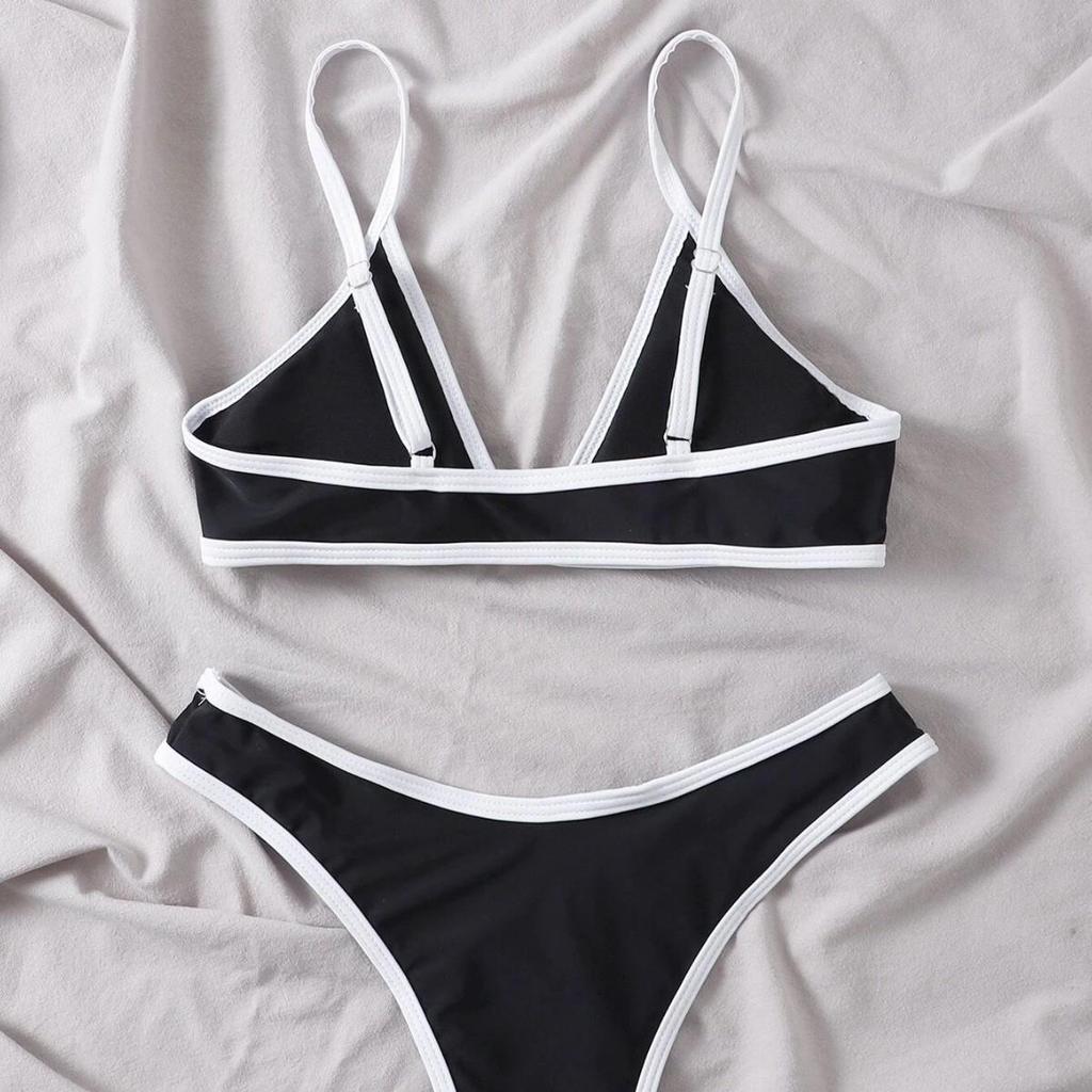 New Multi-Color Patchwork Two-Piece Bikini Set - European & American Style Women's Sexy Swimsuit