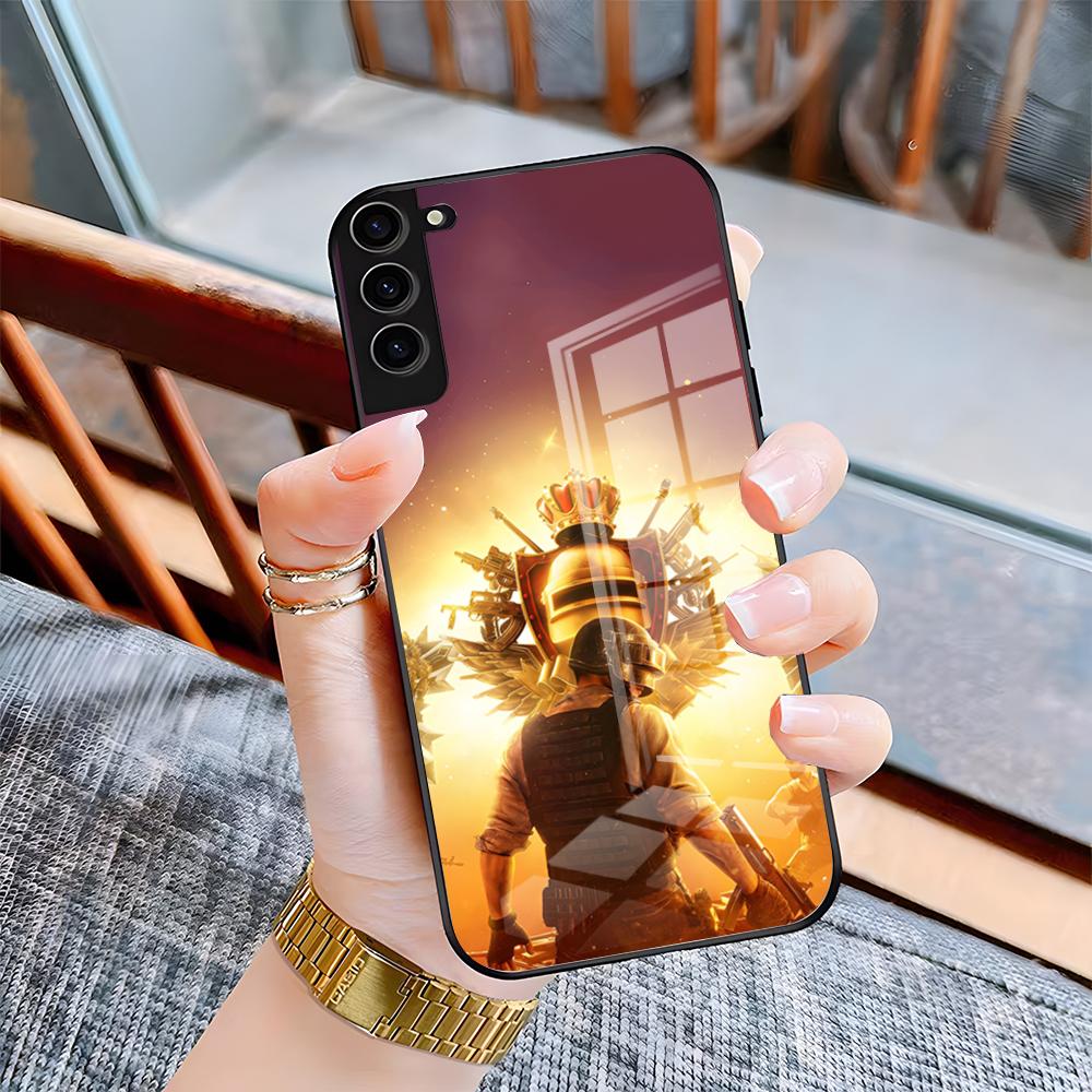 

Game P-PUBG Phone Case For Samsung A25 A13 A33 5G A54 A36 A35 A56 A52 A14 Shockproof Glass Cover Samsung A05S