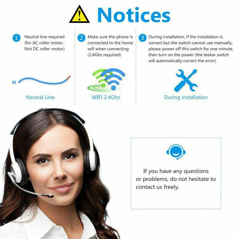 WiFi Smart Rollladenschalter-Fernbedienung für Alexa Echo und Google Home