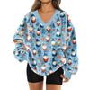 Women's V-Neck Sweatshirt Plush Solid Color Casual Fashion Long Sleeve With Pocketed Pullover Top