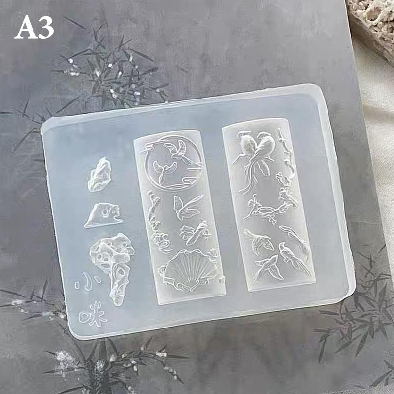 3D Hibiscus Flower Silicone Nail Art  Mold DIY Nail Decor Transparent Manicure Template