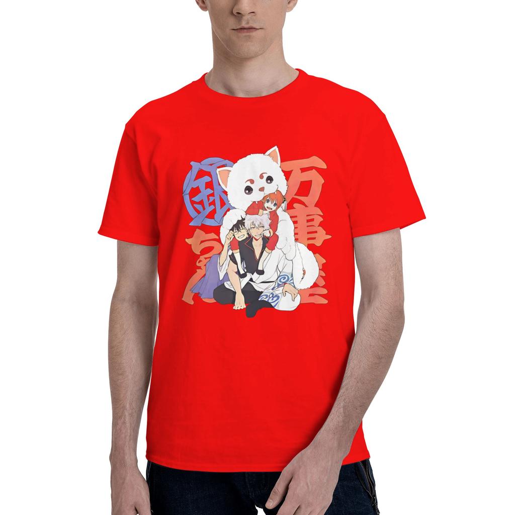 Gintoki Witty Adventures Comedy Chaos Yorozuya Legends Mens Gintama Sleeve Round Neck Pure Cotton Birthday Gift Clothes TShirt