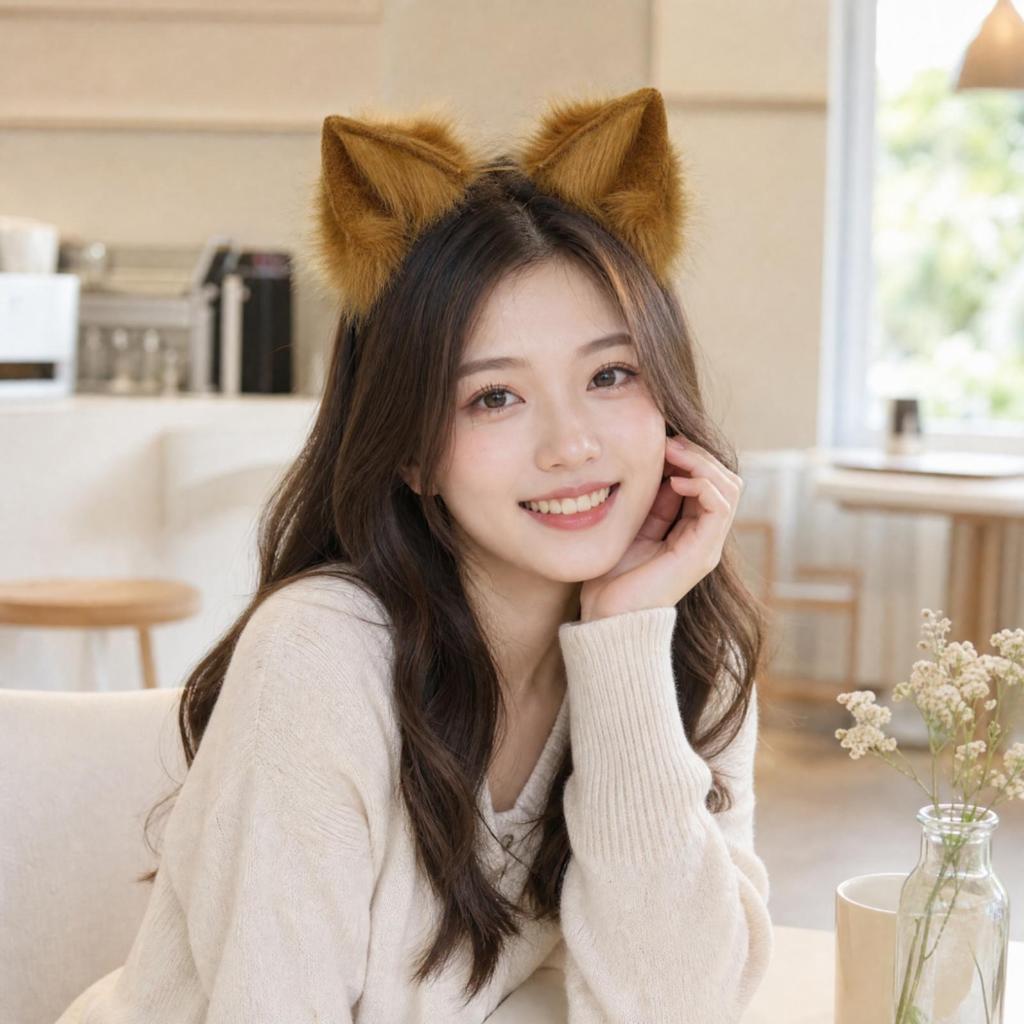 Faux Animal Ears Headband Soft Hair Accessory Fashionable for Themed Events