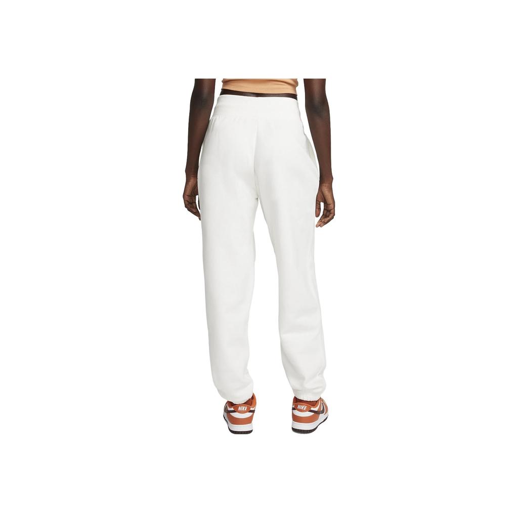 Nike Phoenix Fleece Colorblock Logo Print Jogger Knit Pants Women Bottoms White FN7716-133