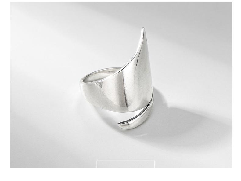 Irregular Polished S925 Sterling Silver Thumb & Index Ring for Women