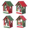 20PCS Christmas Decorations Creative DIY Assembled Cabin Painted Luminous House Christmas Tree Hanging Christmas Hut Ornaments