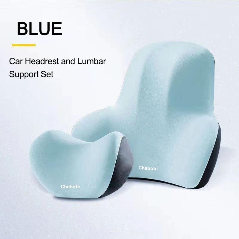 Car Headrest & Lumbar Support Cushion For Car Seat Car Pillow Car Memory Foam Seat Waist Cushion Back Cushion Set