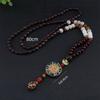 Handmade Nepal Buddhist Mala Bead Pendant Necklace Ethnic Wooden Jewelry Gifts for Women