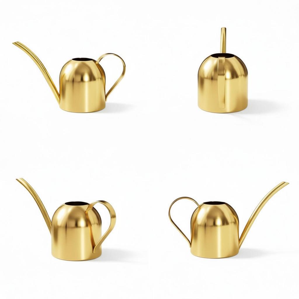 Golden 500ML Stainless Steel Watering Can with Long Spout - Green Plant Sprayer & Small Garden Sprinkler