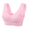 Sports Bra for Women Gathered Without Steel Ring Lace Sport Bra Criss-Cross Bras Side Buckle Shockproof Running Fitness Bra with Removable Pad