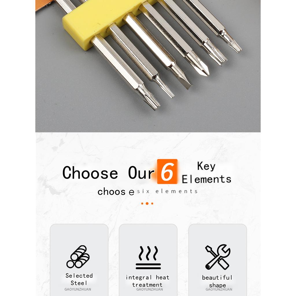 Xindun 13-in-1 Screwdriver Set with Hex and Flat Head, Stainless Steel