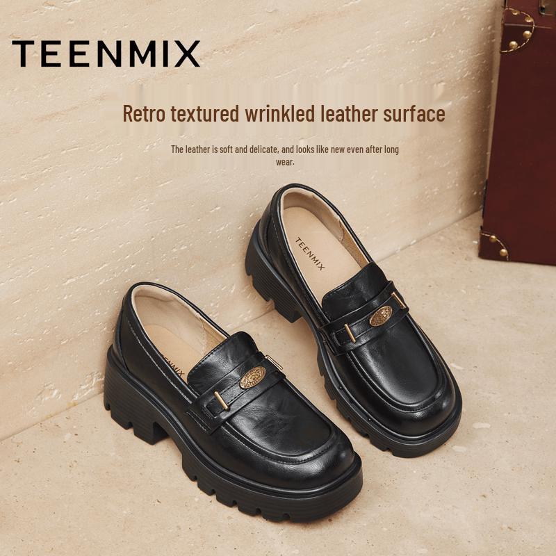 Tianmeiyi Chunky Heel Loafer Shoes