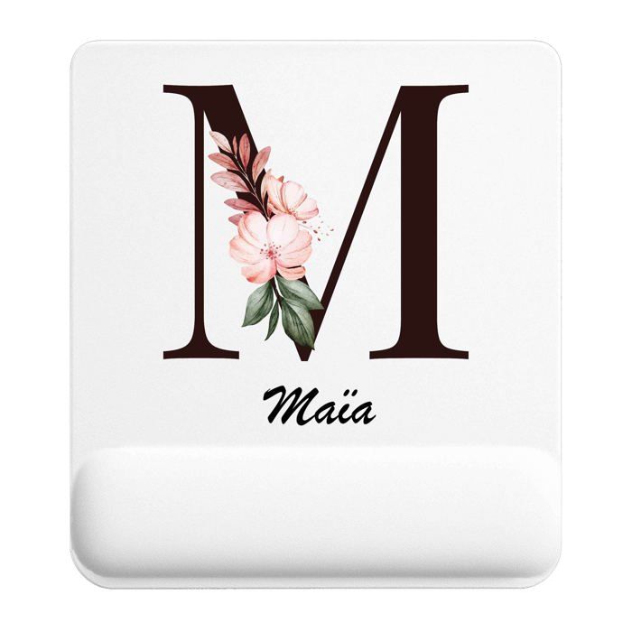 Tapis de souris - PLANETEE - Maïa Lettre Fleur - 22x18 cm - Polyester/Caoutchouc - Impression sublimation HD