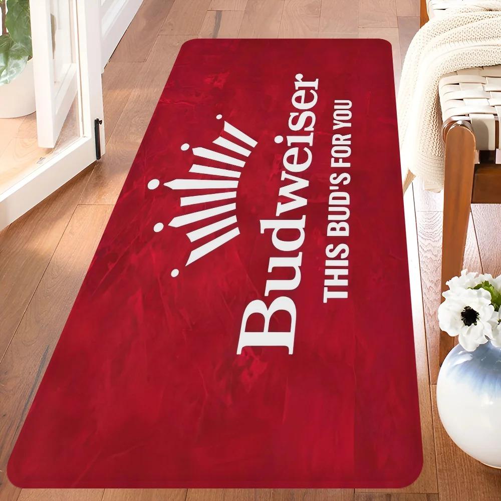 King of Beer B-Budweiser Carpet Living Room Sofa Bedroom Balcony Door Mat Kids Room Home Decoration Anti-Slip Large Area Rug
