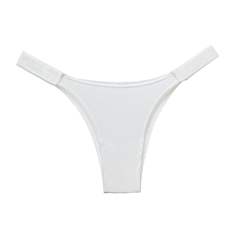 European and American Seamless V-waist English Alphabet Elastic Belt Underpants for Women's High Fork Threaded Cotton Briefs