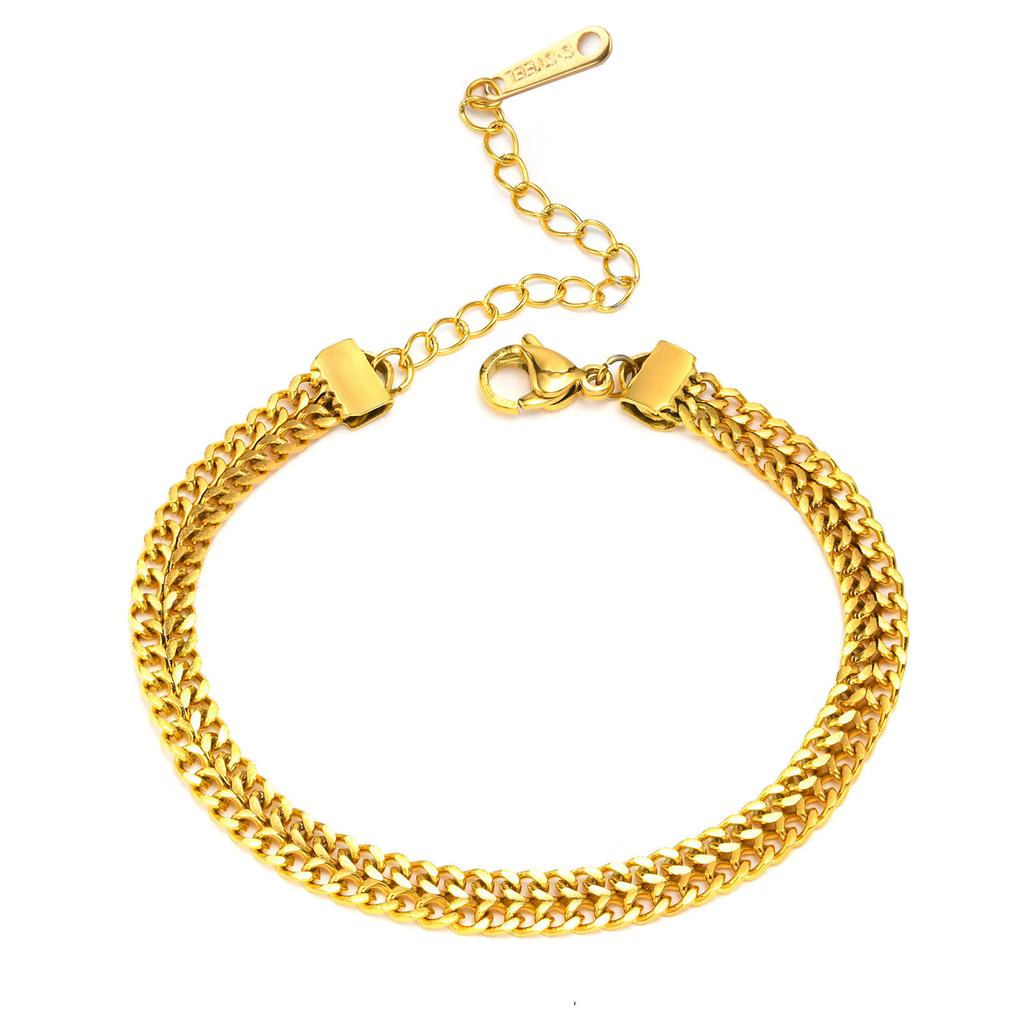 Stainless Steel Tree Of Life Butterfly Wheat Triangle Geometric 18K Gold Bracelet Titanium Steel Jewelry, Fashion