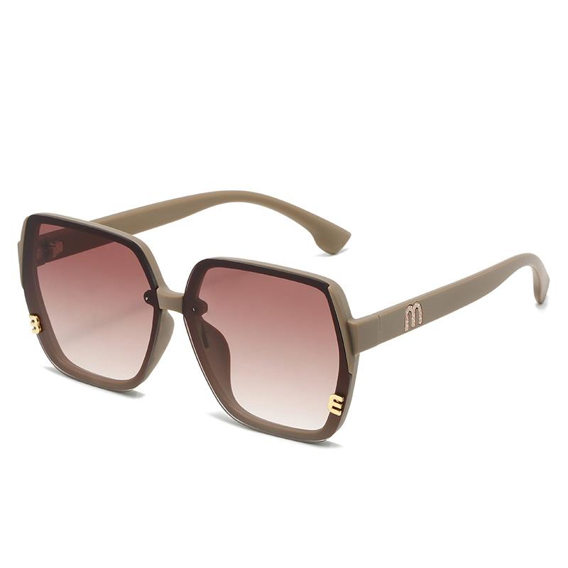 Brand Sunglasses Women's Square Classic Large Frame Fashion Men's Rectangular Letter Design Retro Sun Glasses UV400