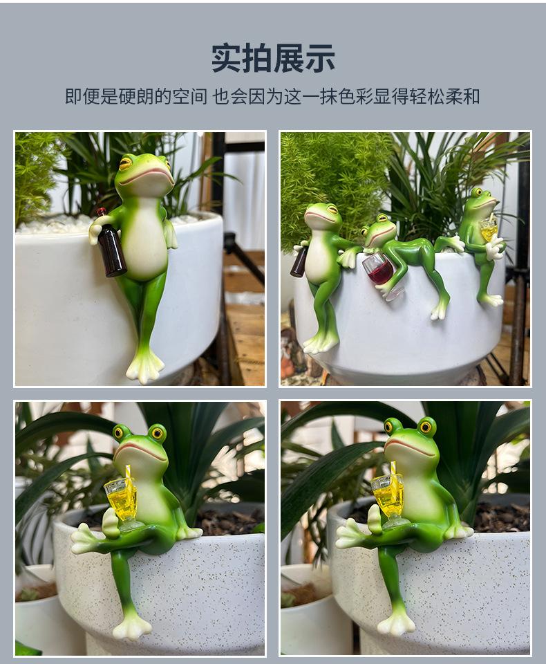 1pc Fun Simulation Leisure Frog Resin Hand Drawn Kneaded Toys, Home Gardening Bonsai Decoration Crafts Ornaments