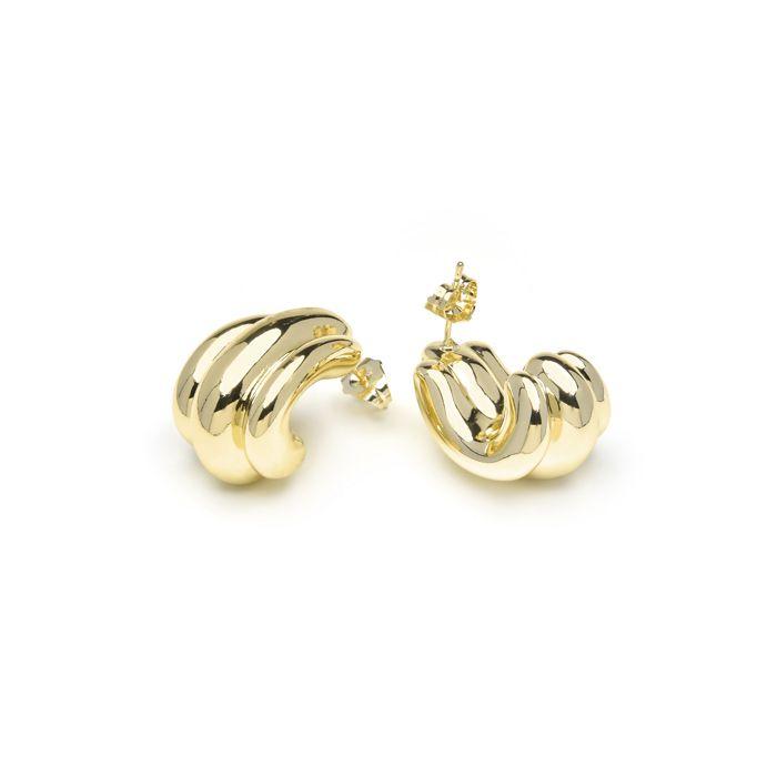 Boucles d'oreilles - LUXENTER - Jurfo - Or jaune 18k - 25 x 17,7 mm - Fermoir pression