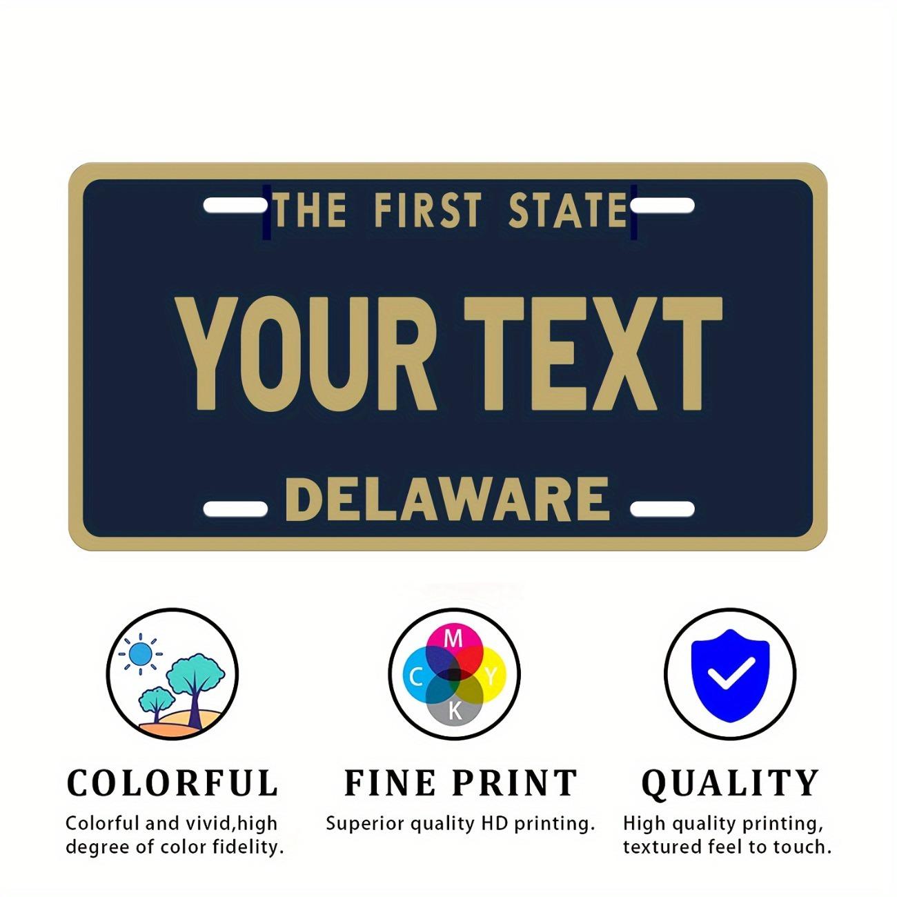 

1pc Personalized Custom Delaware Vintage Metal Sign Retro Wall Plaque Home Bar Man Cave Decor білий