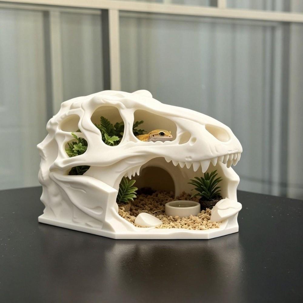 Lifelike Dinosaur Landscape Ornament 3D Printed Fish Hollow Shelter Fish Tank Ornament  Terrarium