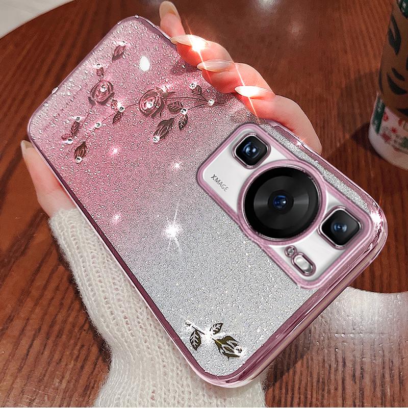 SoCoupel Für Huawei P30 P50 P40 P60 P70 Pro Lite Honor 70 90 Magic 5 Nova 9 8 Mate 40 50 60 Glitzer Strass Hülle