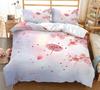 Spring Flower Duvet Cover King Size Double Bed Pink Cherry Blossom Bedding Set for Girls Teens Adults Room Decoration 3 Pcs